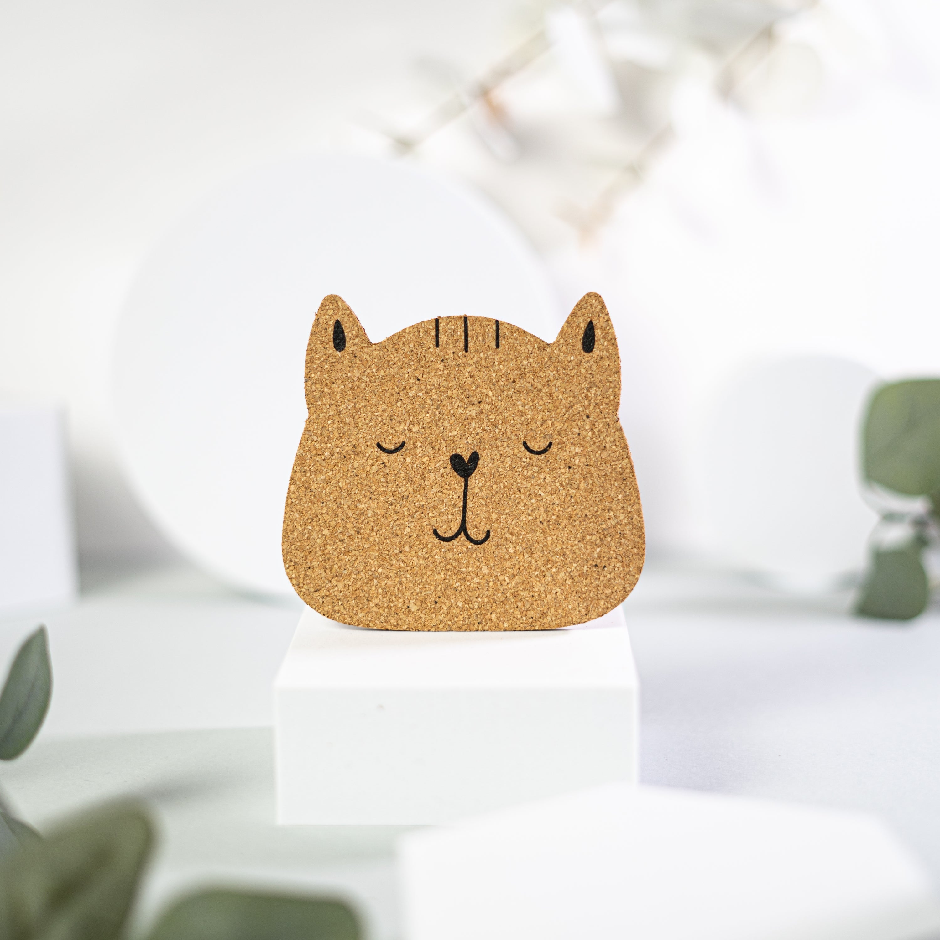 Meaow Cute cats - Cork coasters, round, set of 6