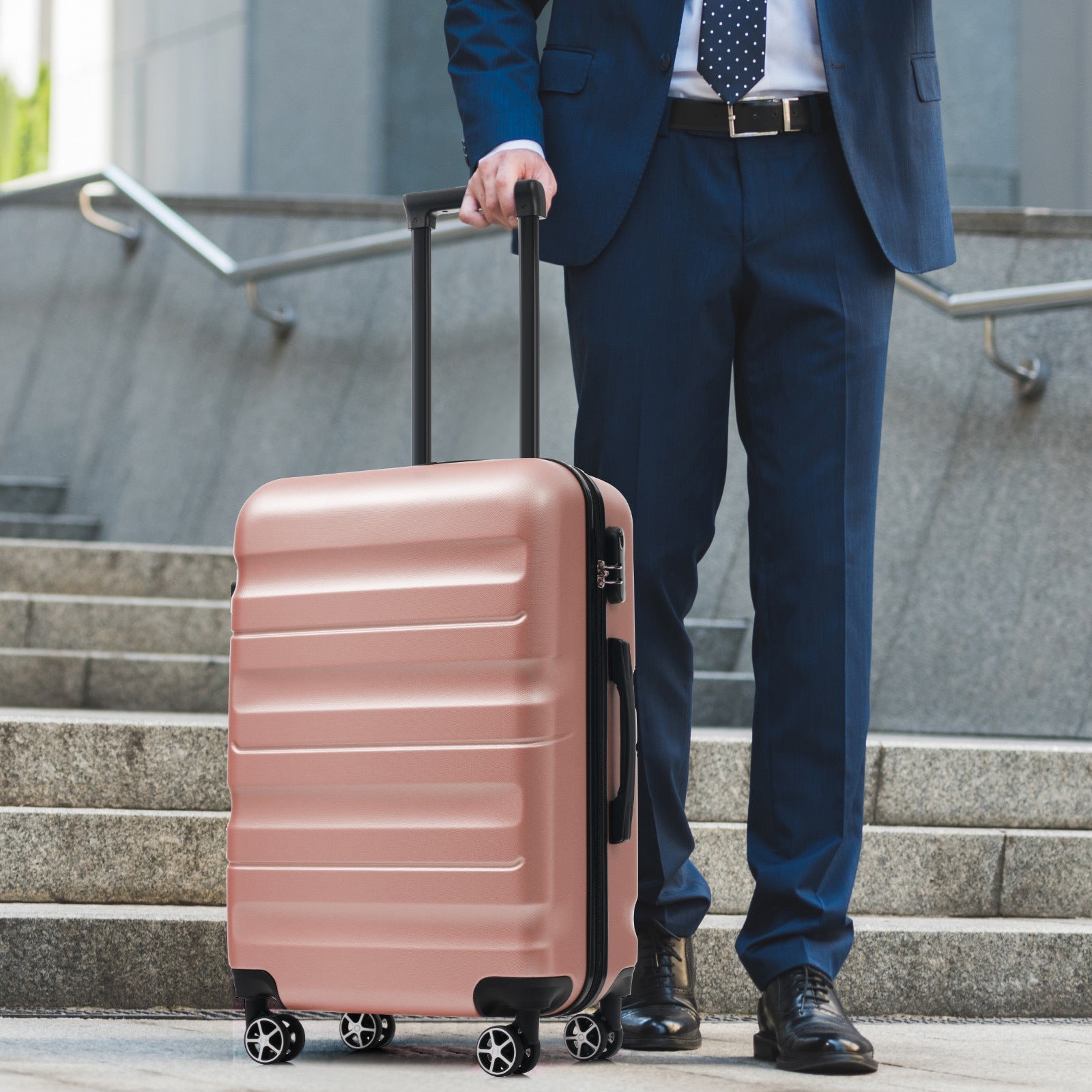 Hardshell ABS Luggage Set - Lightweight & Durable Suitcases with Dual