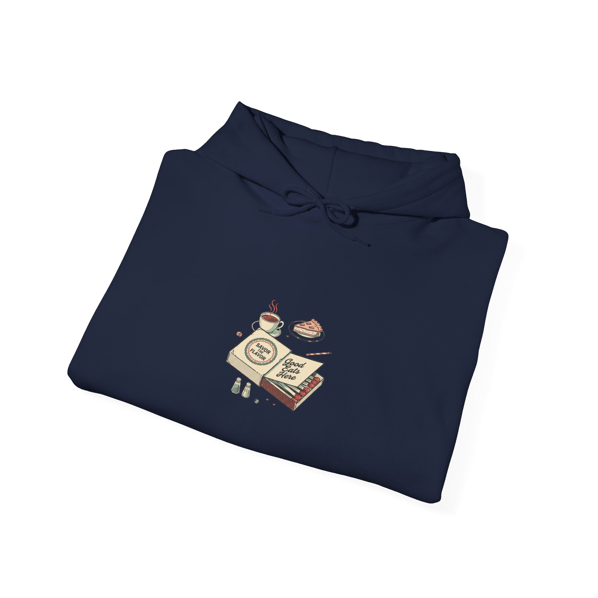 Diner Matchbook Graphic Hoodie | vintage ephemera art, retro micro ad print
