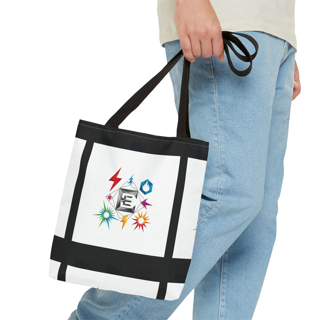 Elemental Emblems Tote Bag — Colorful Energy Symbol All-Over Print