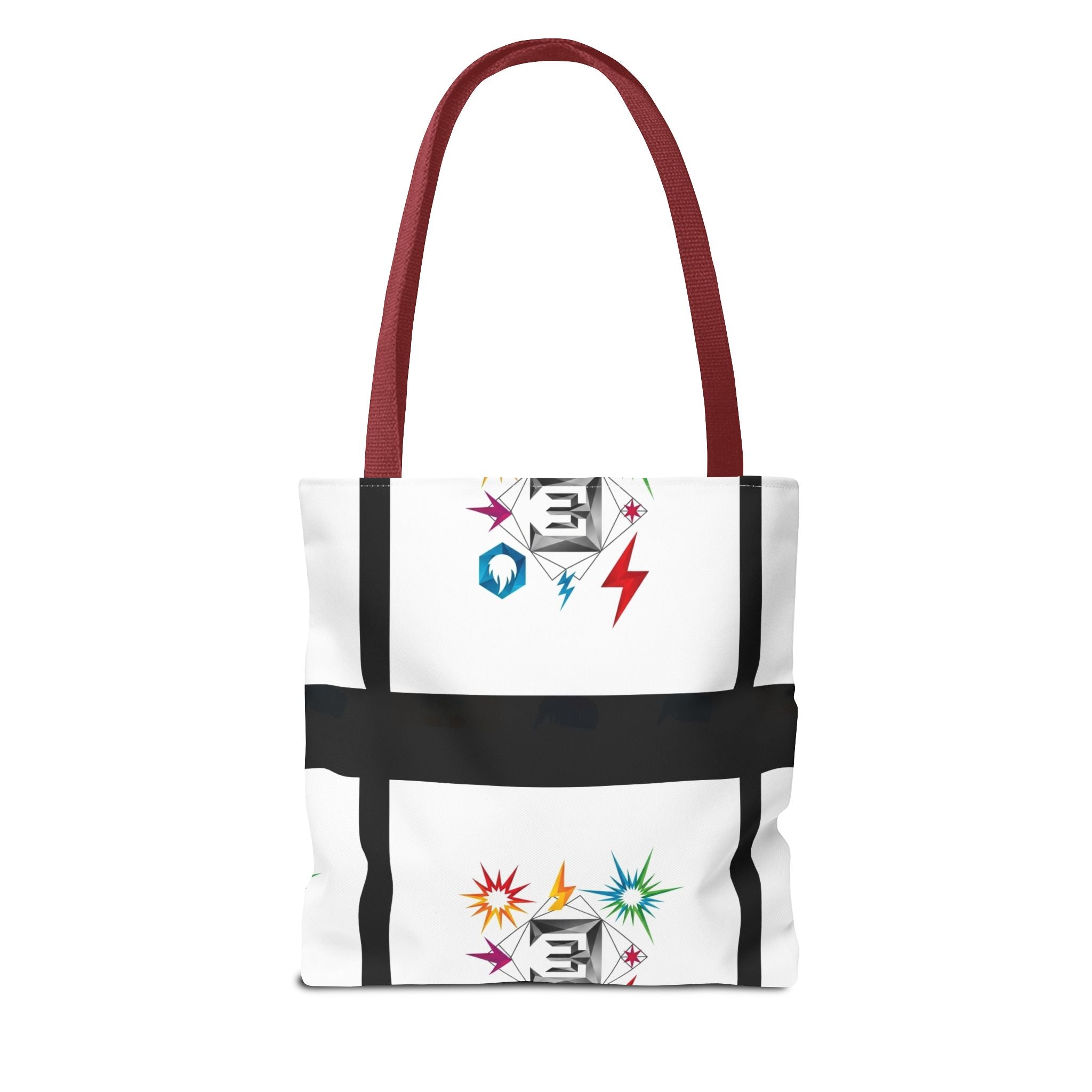 Elemental Emblems Tote Bag — Colorful Energy Symbol All-Over Print