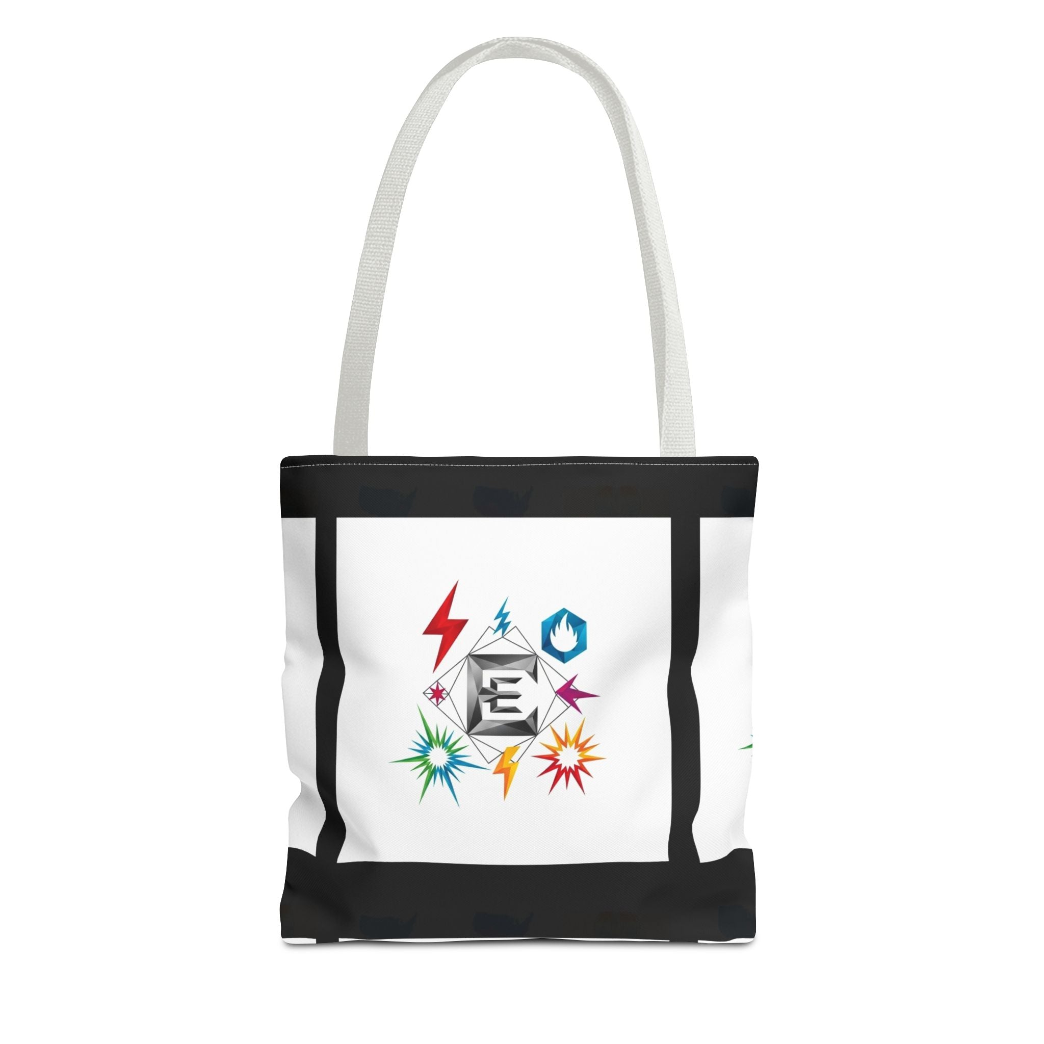 Elemental Emblems Tote Bag — Colorful Energy Symbol All-Over Print