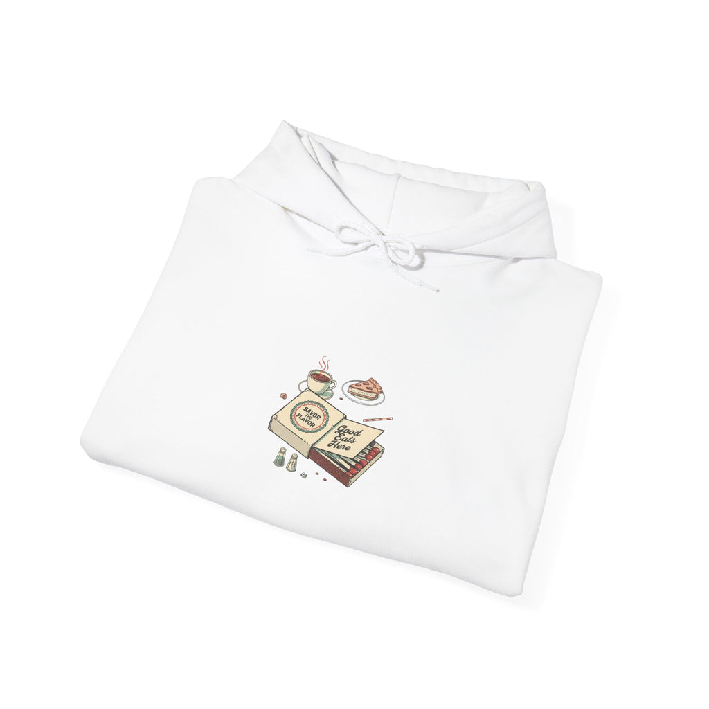 Diner Matchbook Graphic Hoodie | vintage ephemera art, retro micro ad print