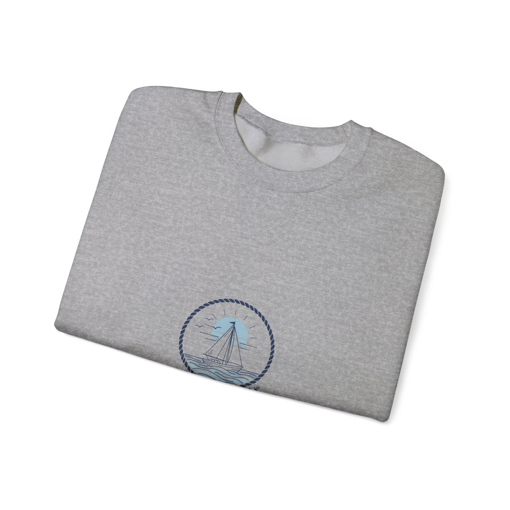 Minimal Anchor Crest sweatshirt | nautical stripe, coastal summer graphic