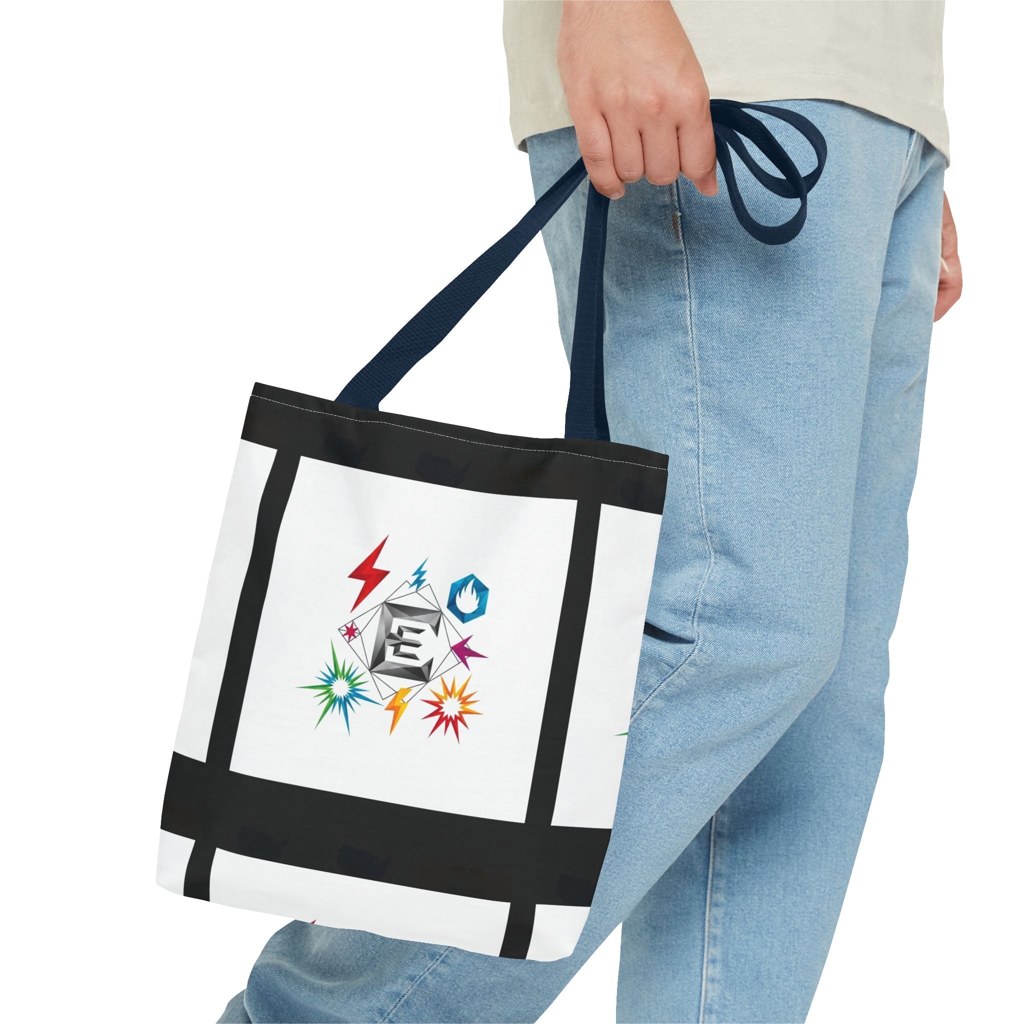 Elemental Emblems Tote Bag — Colorful Energy Symbol All-Over Print