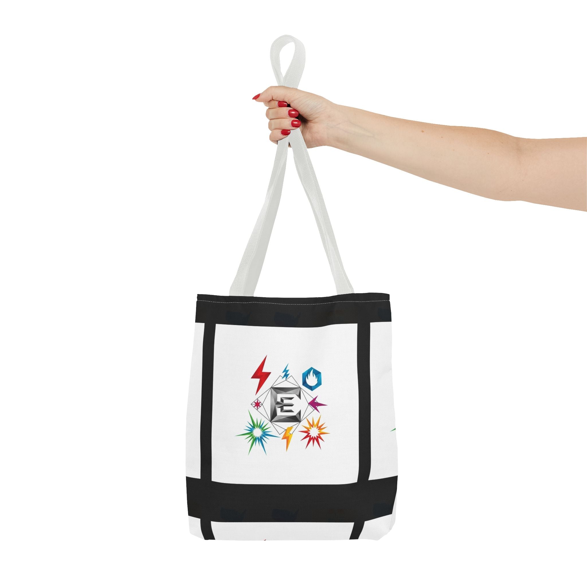 Elemental Emblems Tote Bag — Colorful Energy Symbol All-Over Print