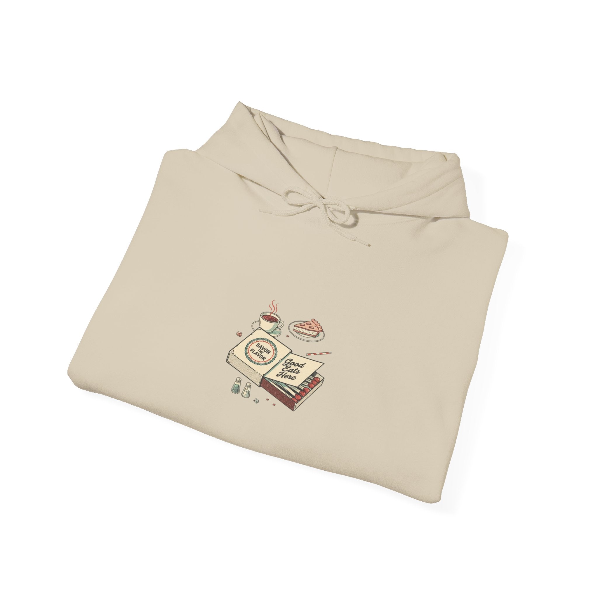 Diner Matchbook Graphic Hoodie | vintage ephemera art, retro micro ad print