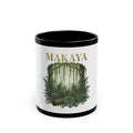 Personalized Jungle Name Mug — "MAKAYA" Botanical Black Coffee Cup (11oz/15oz)