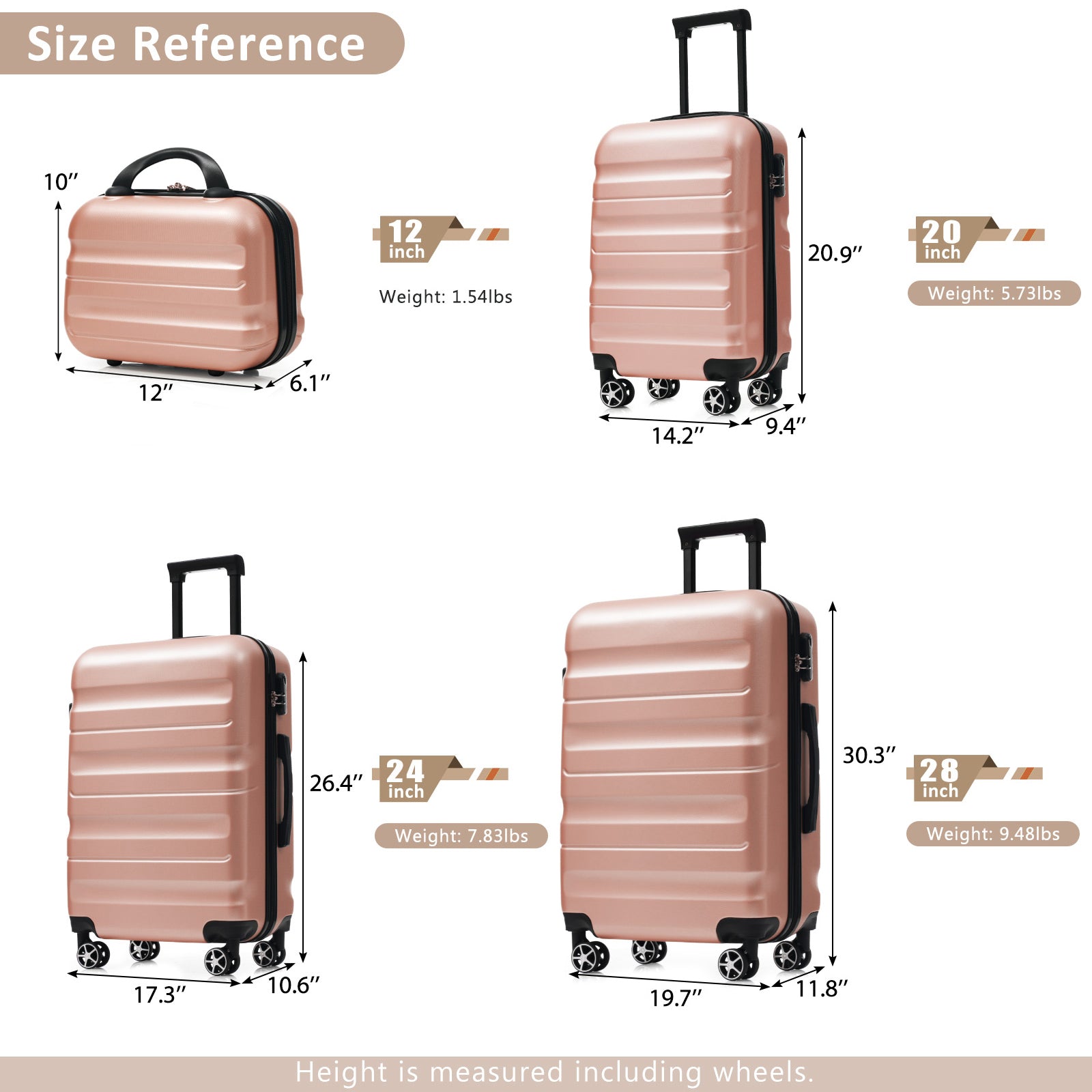 Hardshell ABS Luggage Set - Lightweight & Durable Suitcases with Dual