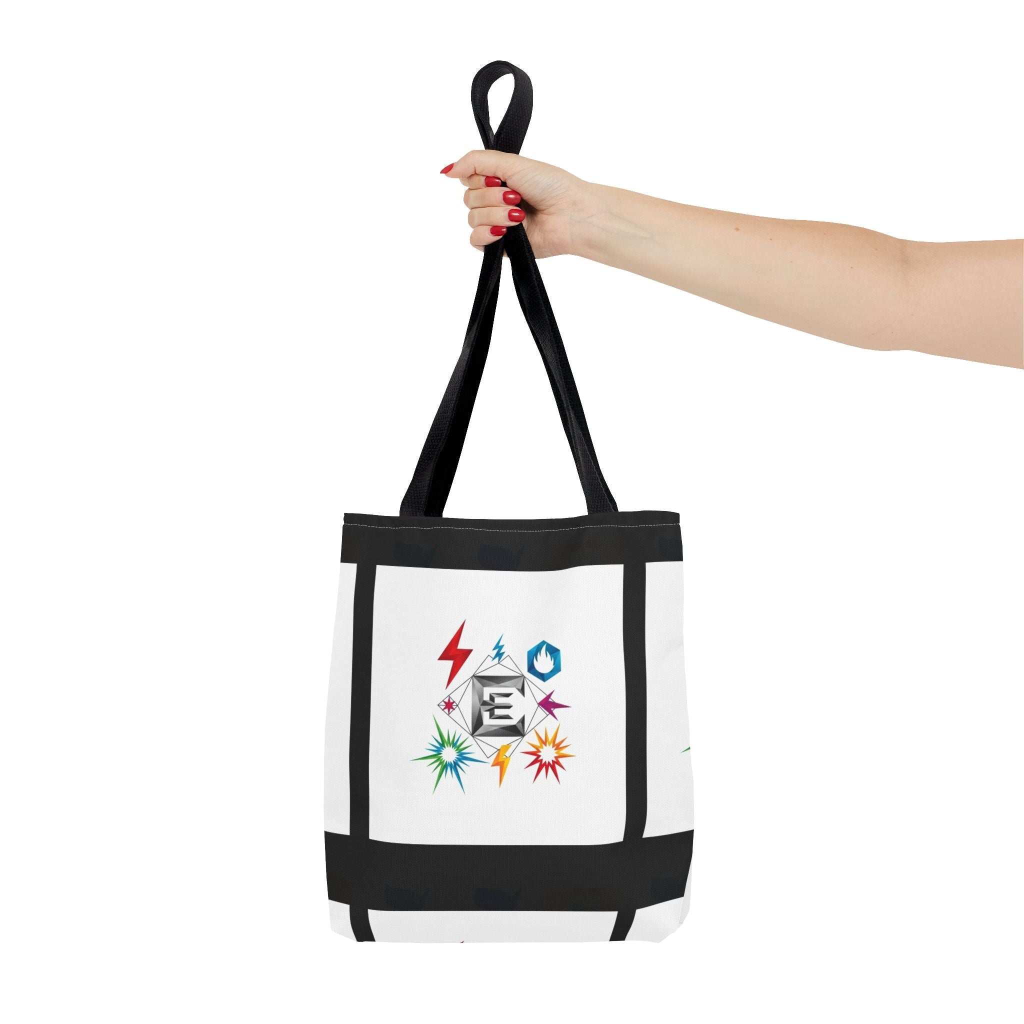 Elemental Emblems Tote Bag — Colorful Energy Symbol All-Over Print