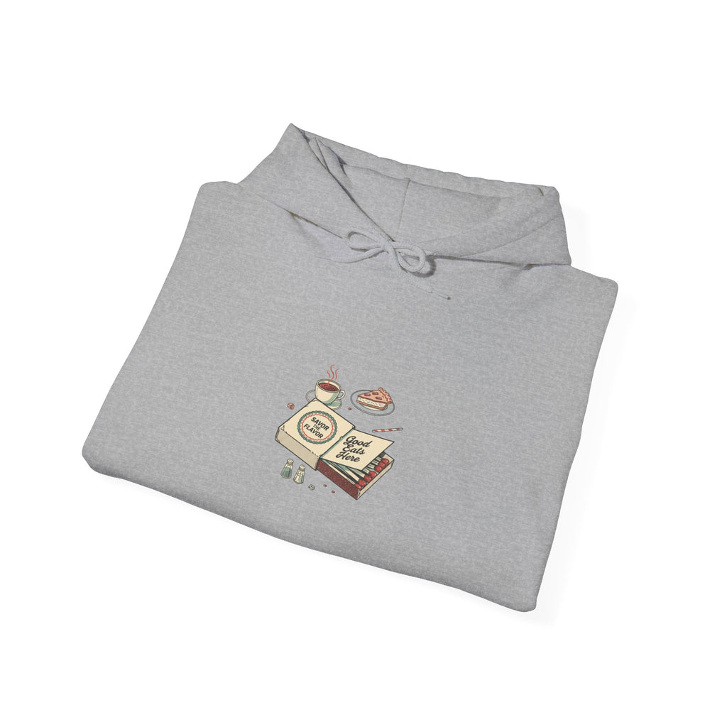 Diner Matchbook Graphic Hoodie | vintage ephemera art, retro micro ad print