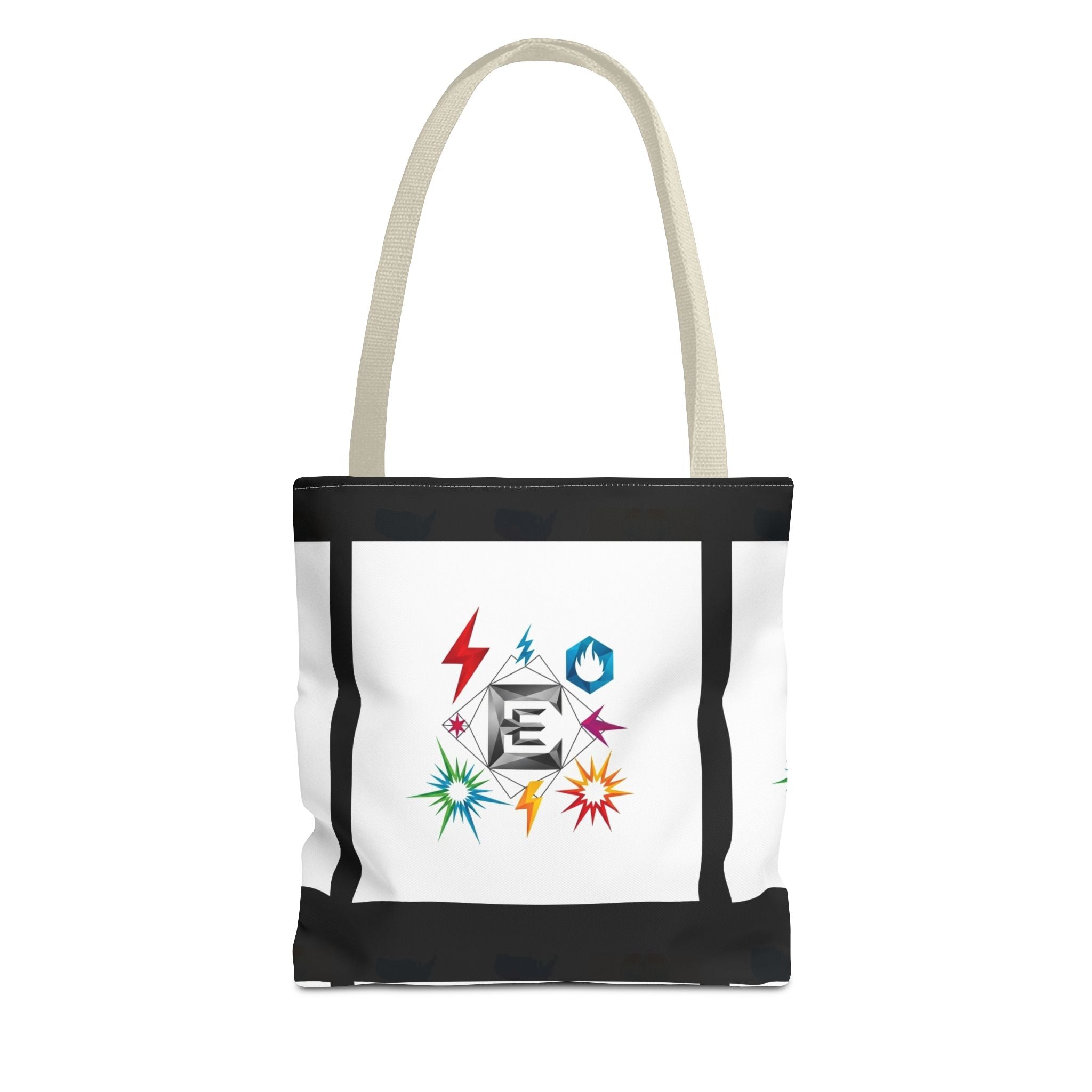 Elemental Emblems Tote Bag — Colorful Energy Symbol All-Over Print