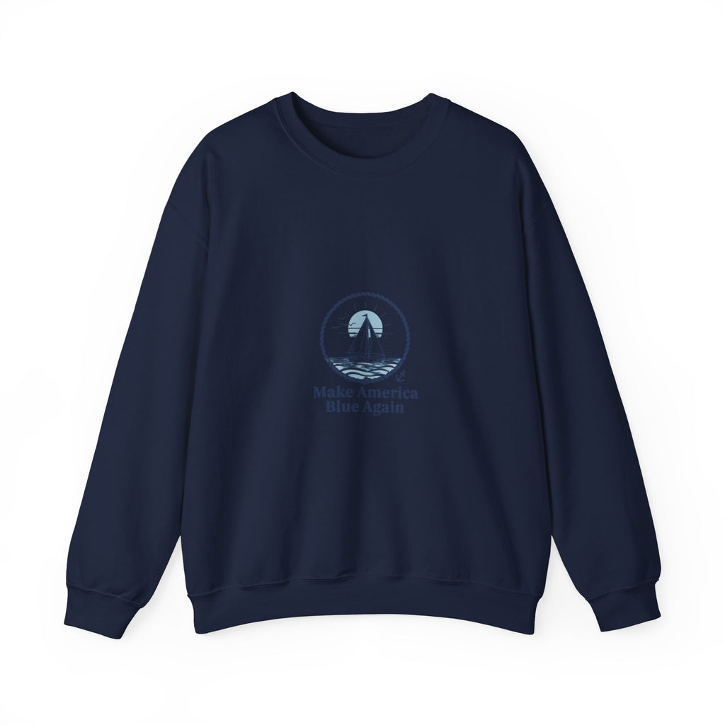 Minimal Anchor Crest sweatshirt | nautical stripe, coastal summer graphic