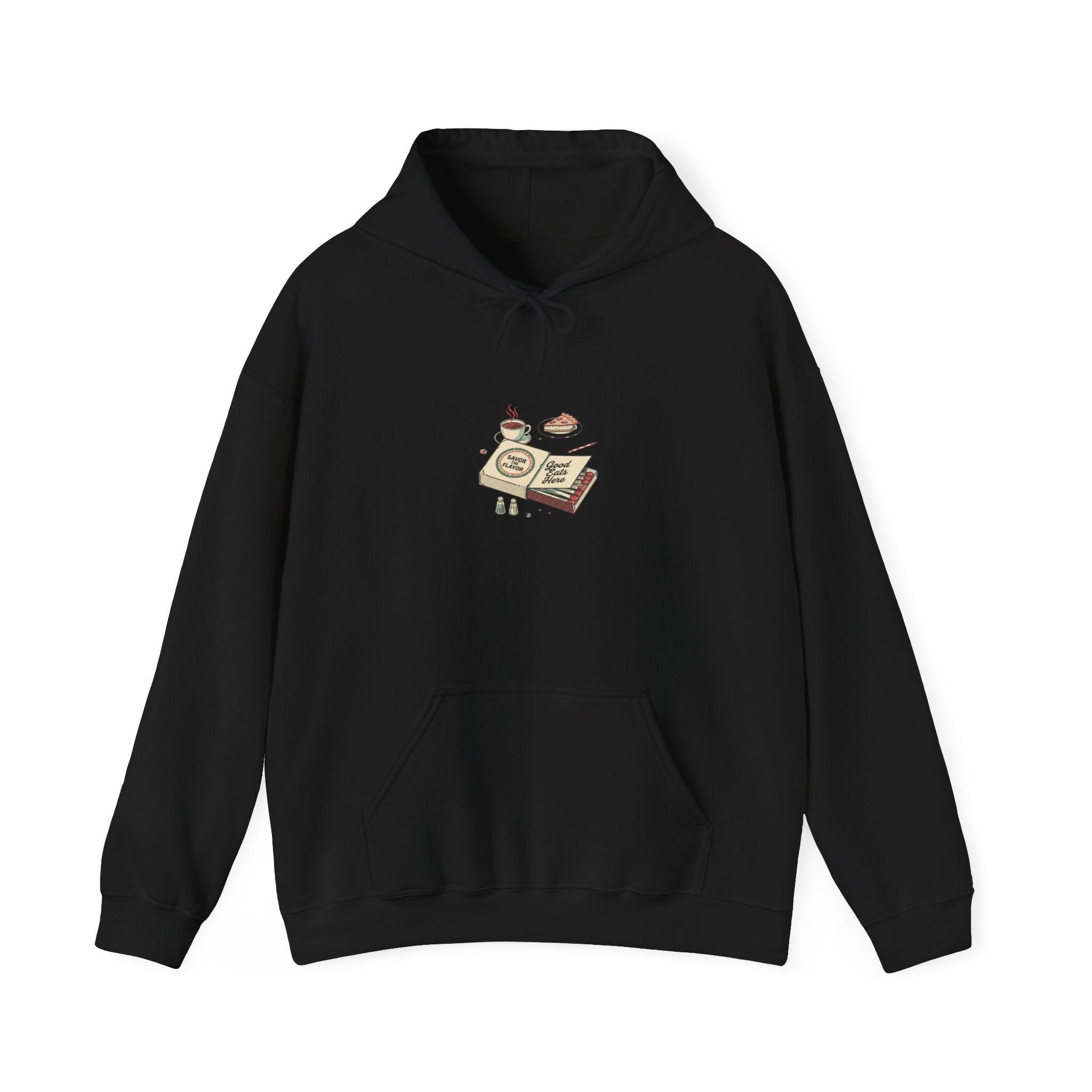 Diner Matchbook Graphic Hoodie | vintage ephemera art, retro micro ad print